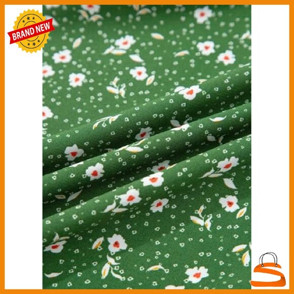 Floral Print Maxi Skirt High Waist Smocked Drawstring Flowy A-Line - Picture 6 of 8